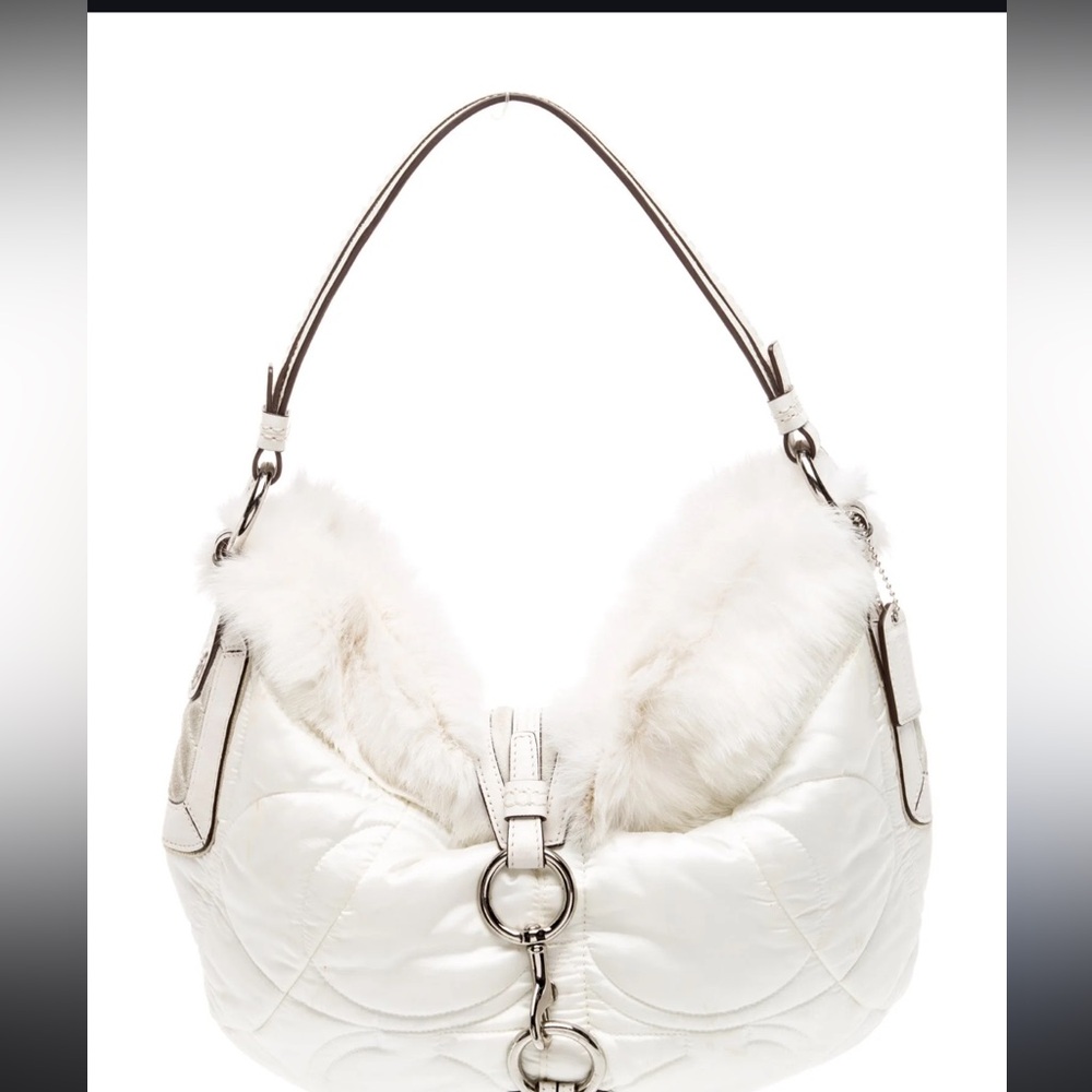 Coach Soho 2005-VINTAGE-“Ski Bunny” Hobo w/Rabbit Fur Trim - Picture 16 of 16